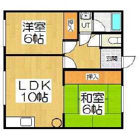 第3グレース加地(2LDK/2階)の間取り写真