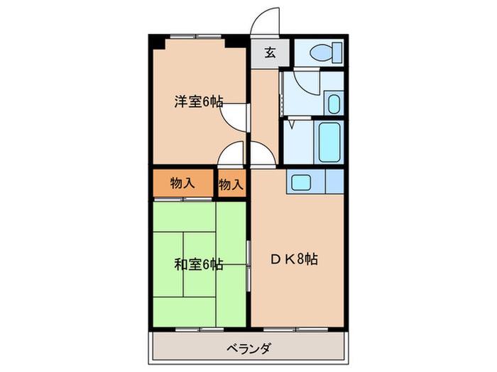 ガーデンヒルズ(2DK/4階)の間取り写真