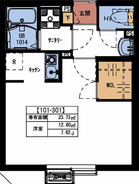 イクシオ町屋(ワンルーム/3階)の間取り写真