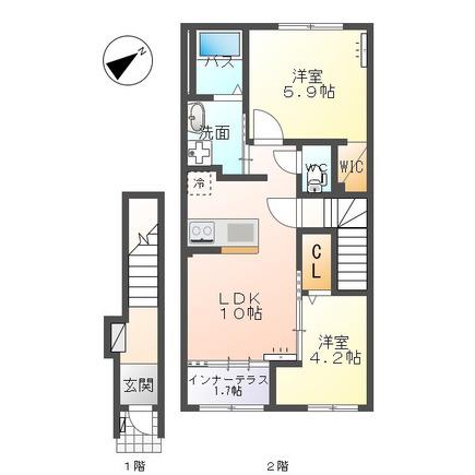 MAISON LA SOEUR (2LDK/2階)の間取り写真