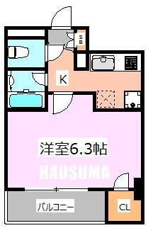 エクシム西巣鴨(1K/5階)の間取り写真