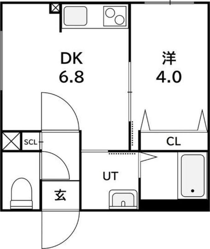 ラフィーネ発寒南III(1LDK/4階)の間取り写真