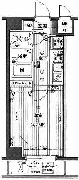 グランド・ガーラ渋谷松濤(1K/8階)の間取り写真