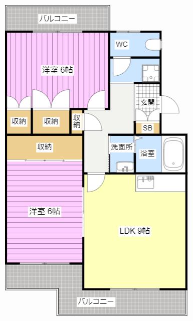 グリーンレジデンス(2LDK/1階)の間取り写真