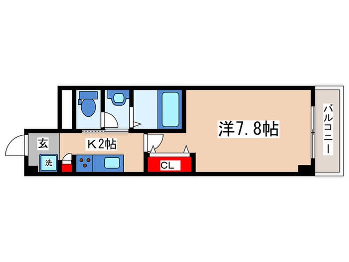 パラッツオ(1K/2階)の間取り写真