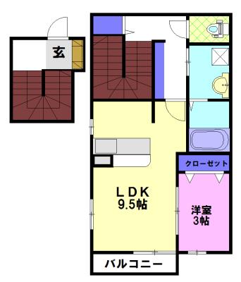 レフィーナ レステ(1LDK/2階)の間取り写真