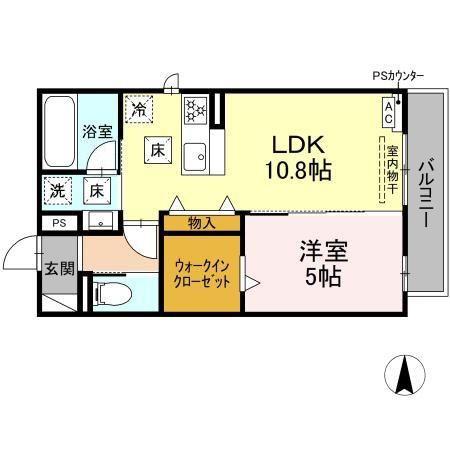 AFFINER(1LDK/1階)の間取り写真