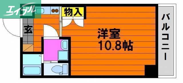 パティオ東古松(1K/4階)の間取り写真