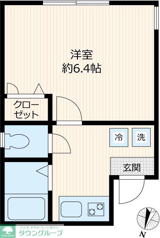 ＪＲ南武線 武蔵新城駅 徒歩22分 2階建 築4年(1K/2階)の間取り写真