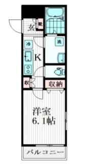 グリシーヌ東葛西(1K/3階)の間取り写真