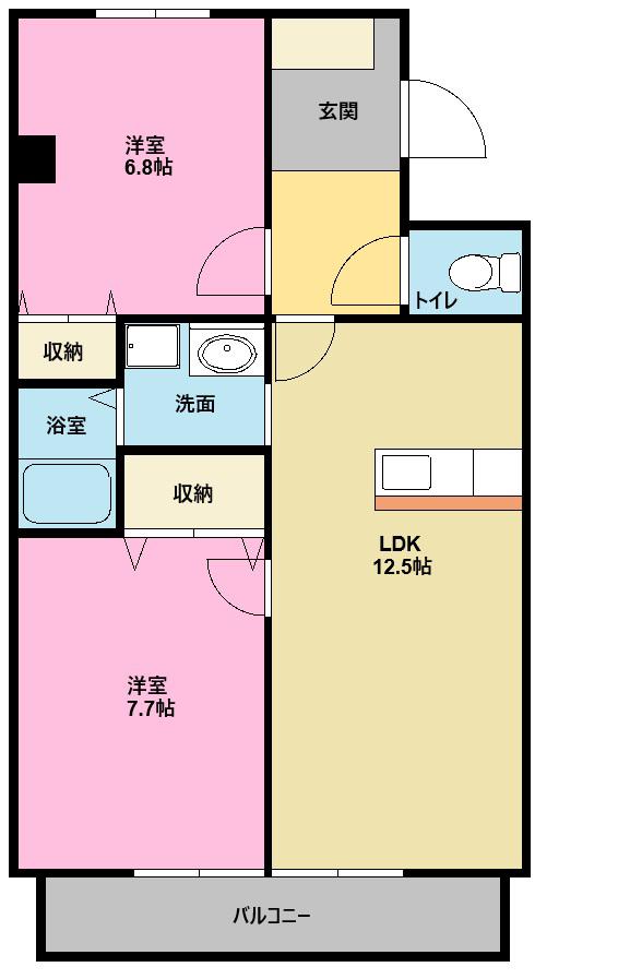 U-CONS3(2LDK/1階)の間取り写真