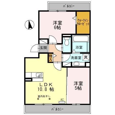 グランドメゾンフォーリーフ(2LDK/2階)の間取り写真