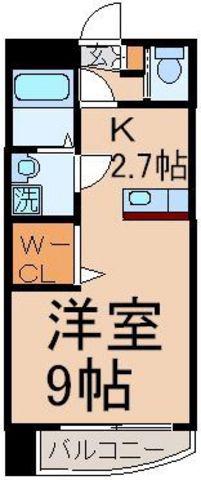 マンションやまぼうし(ワンルーム/2階)の間取り写真