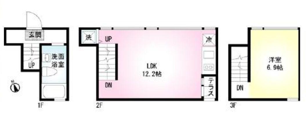 EBISU FOLIO ACT.3(1LDK/2階)の間取り写真