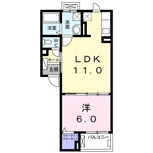ノースフライト(1LDK/3階)の間取り写真