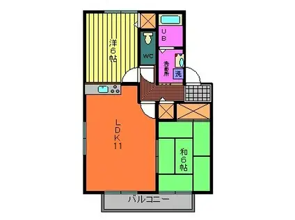 フィーユA(2LDK/1階)の間取り写真