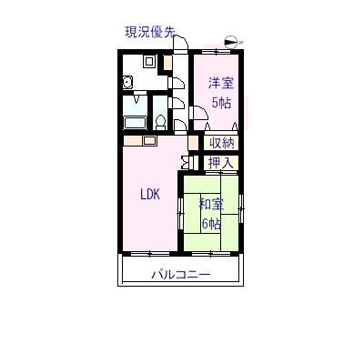メゾンプルミエ(2LDK/3階)の間取り写真