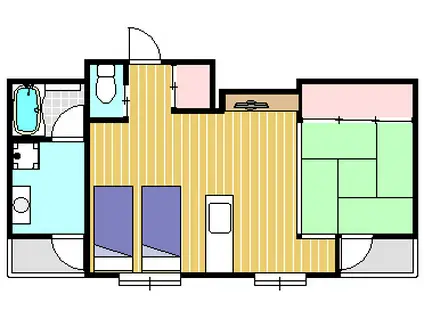 地下鉄東西線 東山駅(京都) 徒歩10分 3階建 築9年(1LDK/2階)の間取り写真