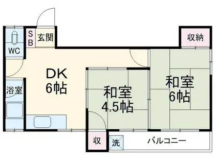 豊千マンション(2DK/4階)の間取り写真