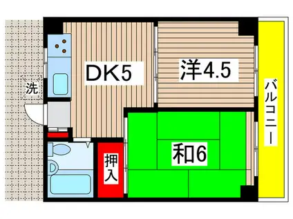 藤永コーポ(2DK/4階)の間取り写真