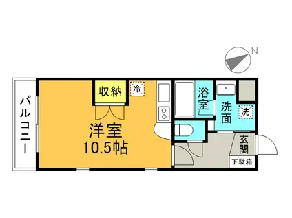 KFLATS(ワンルーム/2階)の間取り写真