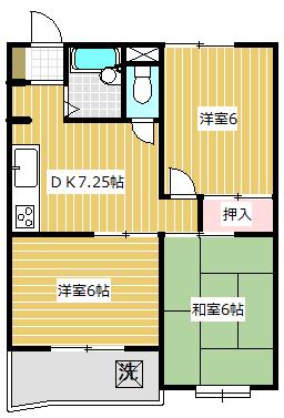サンライズ まるやま(3DK/1階)の間取り写真