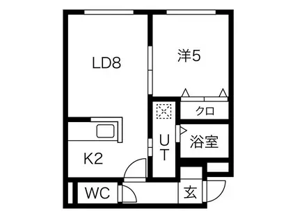 ニアステーション宮の沢(1LDK/2階)の間取り写真