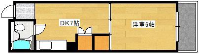 和秀舟入本町ビル(1DK/3階)の間取り写真