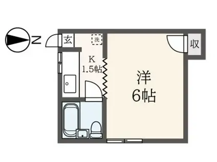 岡村アパート(1K/1階)の間取り写真