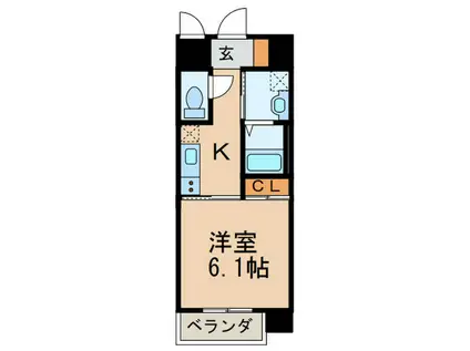 MDIフェリース戸畑駅前(1K/4階)の間取り写真