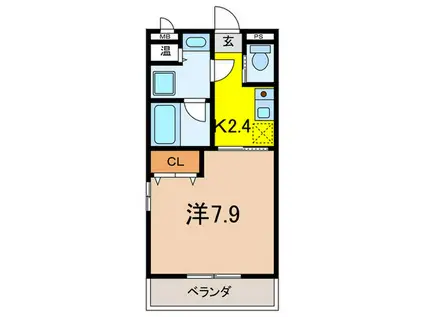 聚楽荘仁川C棟(1K/3階)の間取り写真