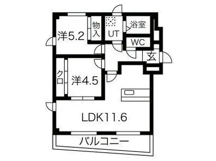 シェラトン赤塚I(2LDK/2階)の間取り写真