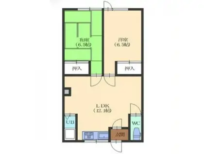 クレインハイツ(2LDK/2階)の間取り写真