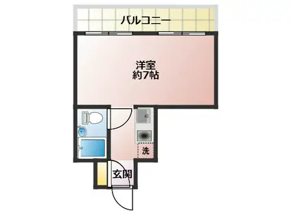 ライオンズマンションK.I 横須賀中央(ワンルーム/6階)の間取り写真