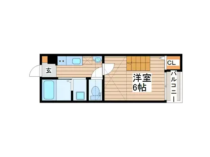 東黒松アパート(1K/2階)の間取り写真