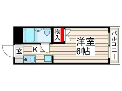 西武池袋線 桜台駅(東京) 徒歩8分 3階建 築36年(1K/2階)の間取り写真