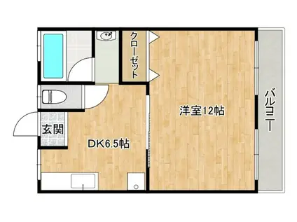 まんじゅマンション(1DK/2階)の間取り写真