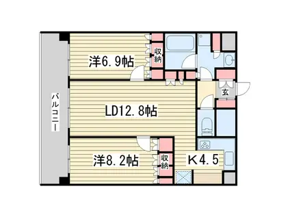 リーガル京都御所西II(2LDK/4階)の間取り写真