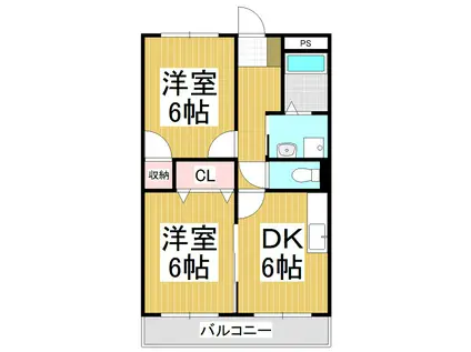 SURPLUS藤(2DK/2階)の間取り写真