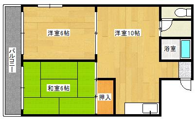 コースト・川端(2LDK/2階)の間取り写真