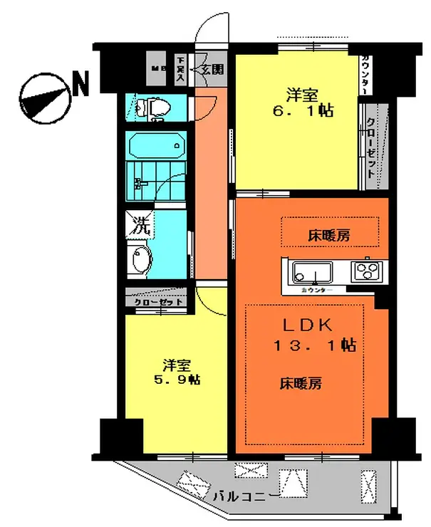 フェルクルールプレスト町屋駅前 2階階 間取り