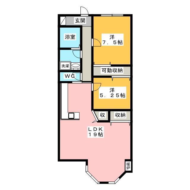 メイプルガーデン(2LDK/2階)の間取り写真