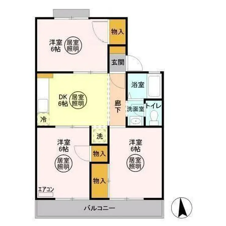 サニーヒルハイツ 1階階 間取り
