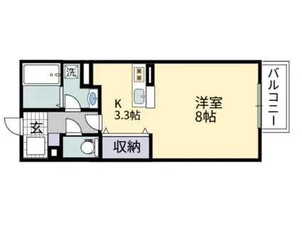 ハイツエイト(1K/1階)の間取り写真