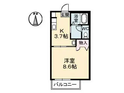 アヴェニール I棟(1K/1階)の間取り写真