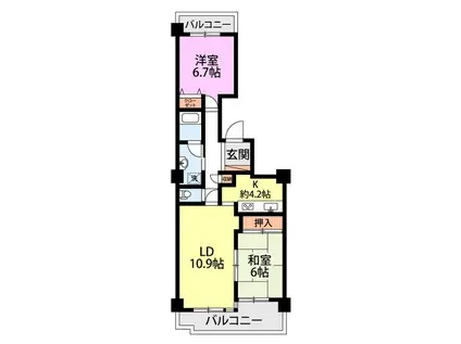 パストラルハイム駅南(2LDK/15階)の間取り写真