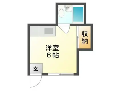 旭コーポ(ワンルーム/2階)の間取り写真