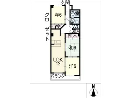 第3レオン光園(3LDK/3階)の間取り写真