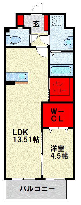 THE STAGE紅梅(1LDK/5階)の間取り写真