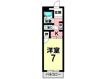 フラットオルハ(1K/3階)の間取り写真